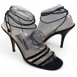 Rickard Shah Women's Black Strappy Stiletto Heels